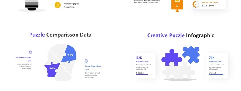 创意拼图PPT素材模板Puzzle