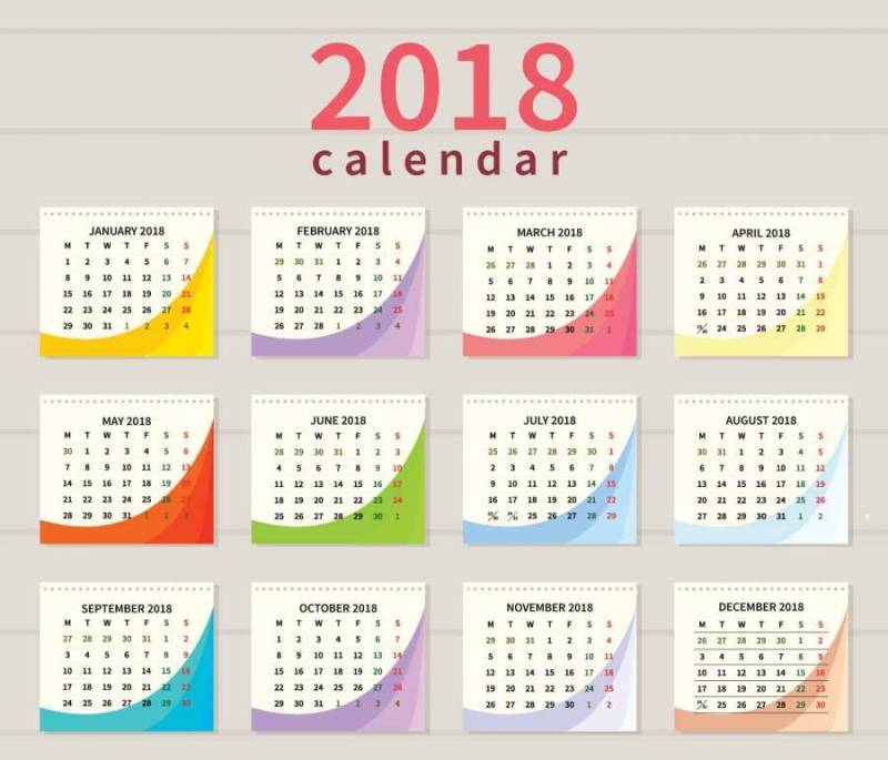  可打印的日历插图