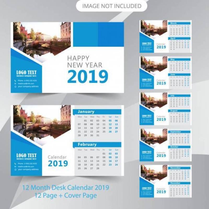 Desk Calendar 2019 Planner Template