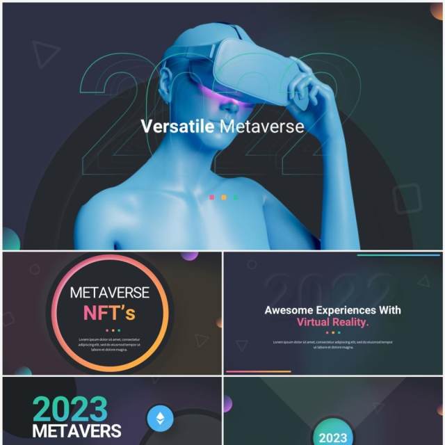 深色国外互联网元宇宙产品项目介绍PPT模板幻灯片2023 Versatile Metavers Dark 深色国外互联网元宇宙产品项目介绍PPT模板幻灯片2023 Versatile Metavers Dark