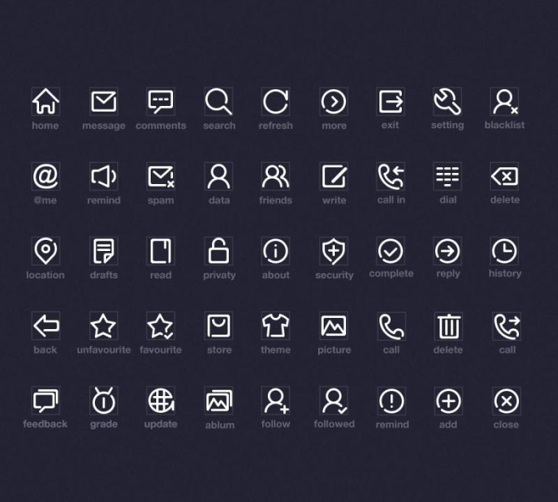 常用剪影图标临摹分享