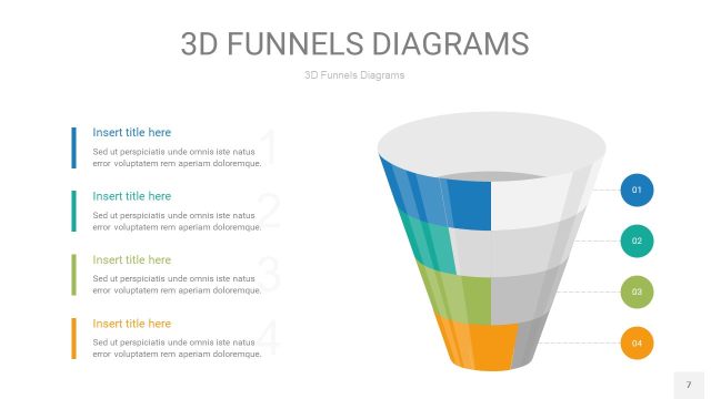 彩色3D漏斗PPT信息图表7 彩色3D漏斗PPT信息图表7