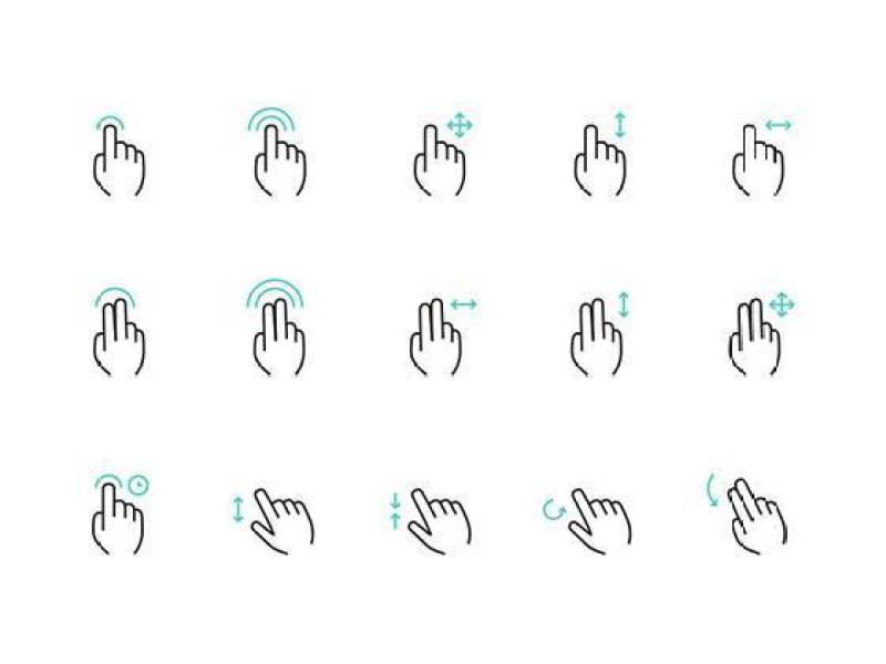 54 Gesture Icons