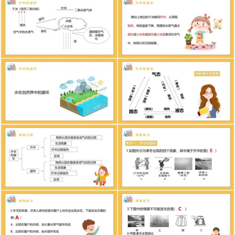 部编版八年级物理上册第三单元物态变化3.4升华和凝华课件PPT模板