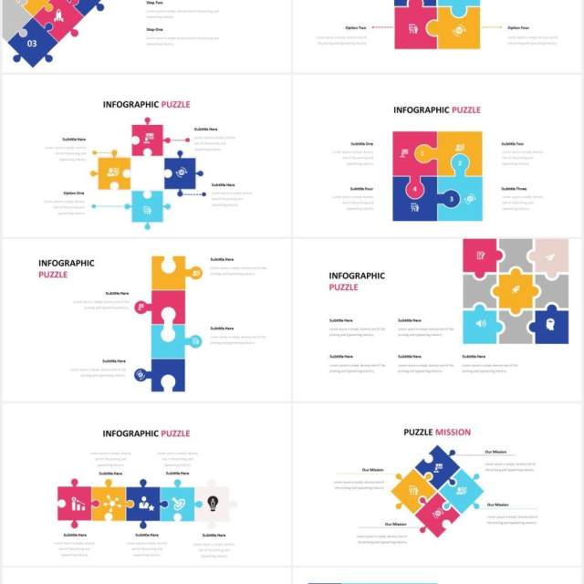 拼图信息图表PPT素材Puzzle Infographic Powerpoint Template