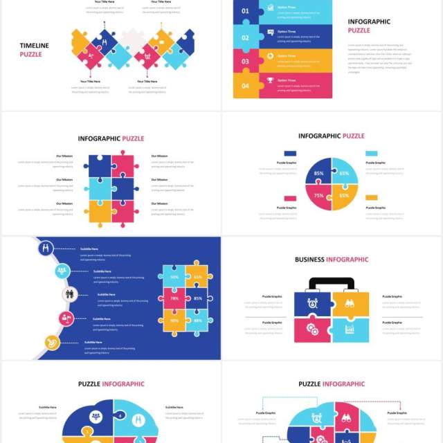 拼图信息图表PPT素材Puzzle Infographic Powerpoint Template