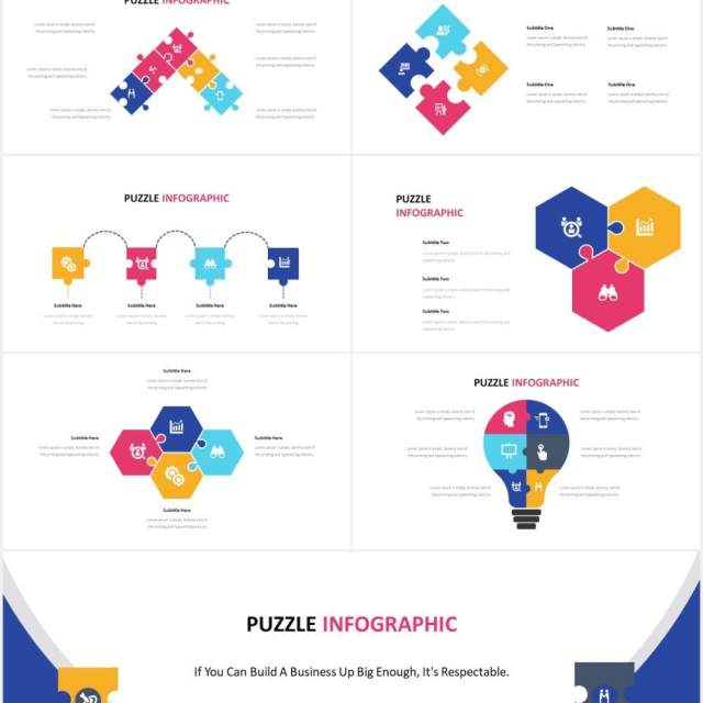 拼图信息图表PPT素材Puzzle Infographic Powerpoint Template