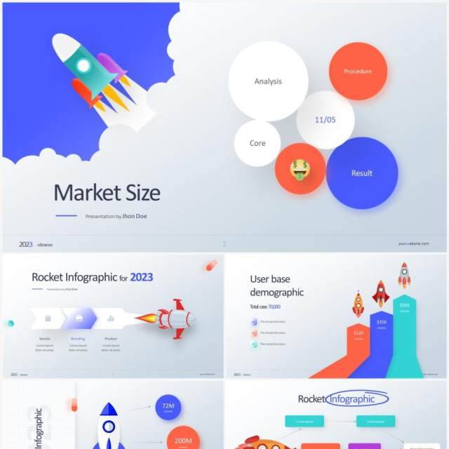 彩色创意火箭素材PPT信息图形 彩色创意火箭素材PPT信息图形