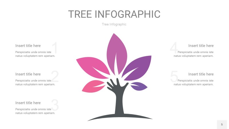 渐变紫色树状图PPT图表5