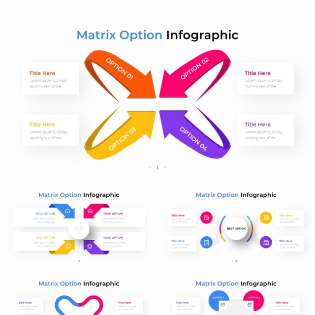 矩阵信息图PPT模板素材Matrix PowerPoint Infographic Template