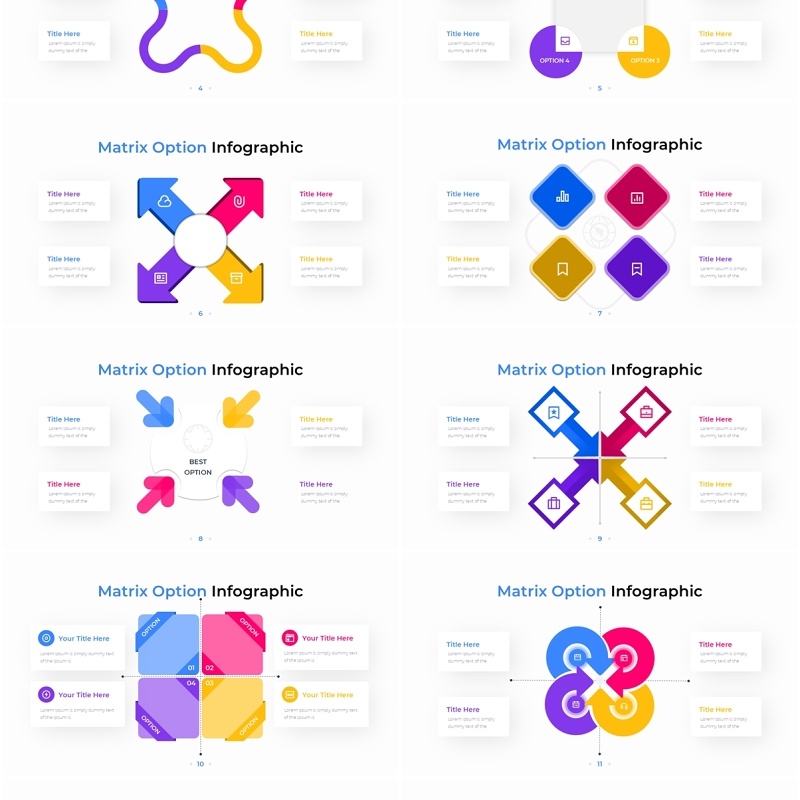 矩阵信息图PPT模板素材Matrix PowerPoint Infographic Template