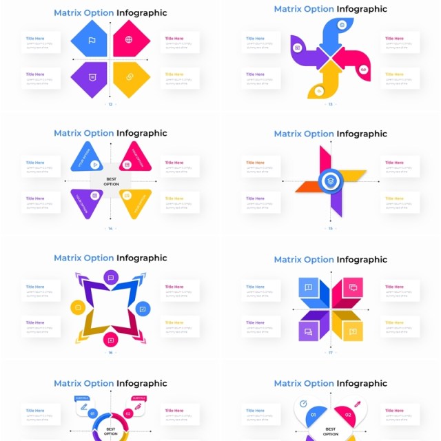 矩阵信息图PPT模板素材Matrix PowerPoint Infographic Template