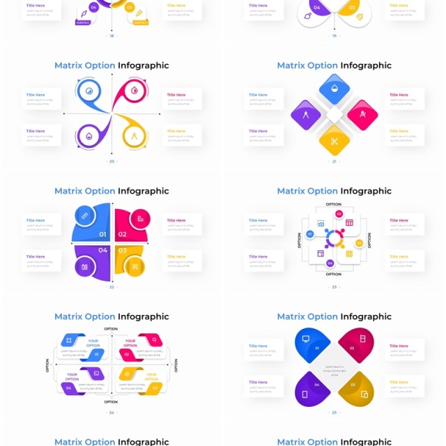 矩阵信息图PPT模板素材Matrix PowerPoint Infographic Template