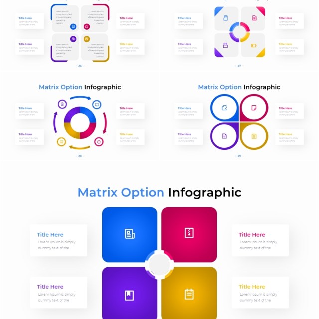 矩阵信息图PPT模板素材Matrix PowerPoint Infographic Template