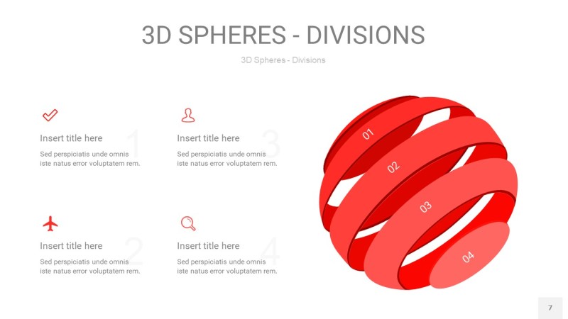 红色3D球体切割PPT信息图7