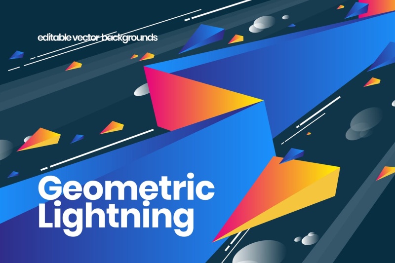 几何闪电背景AI矢量素材Geometric Lightning Backgrounds