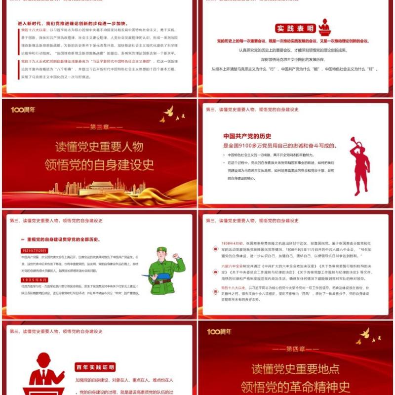 红色党政风从党史四重领悟党的四史PPT模板