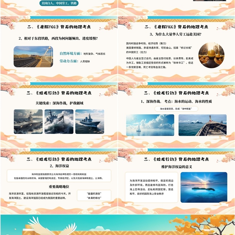 绿色中国风开学第一课之地理PPT模板