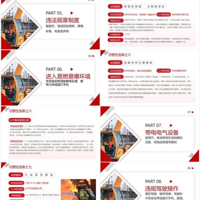 红色商务风十大习惯性违章安全培训PPT模板 红色商务风十大习惯性违章安全培训PPT模板