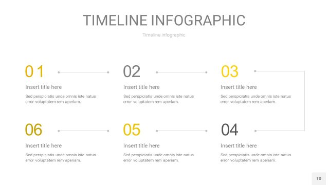 灰黄色时间轴PPT信息图10