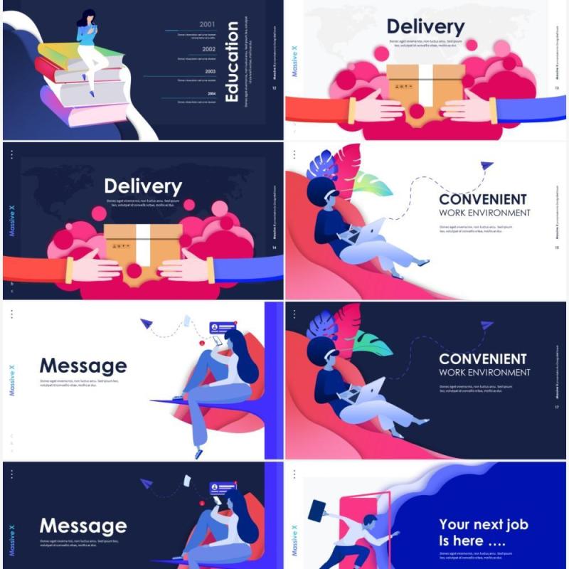 平面插画图形设计PPT素材模板Flat Graphic Designs