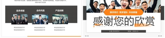 橙色商务风企业团队介绍PPT模板