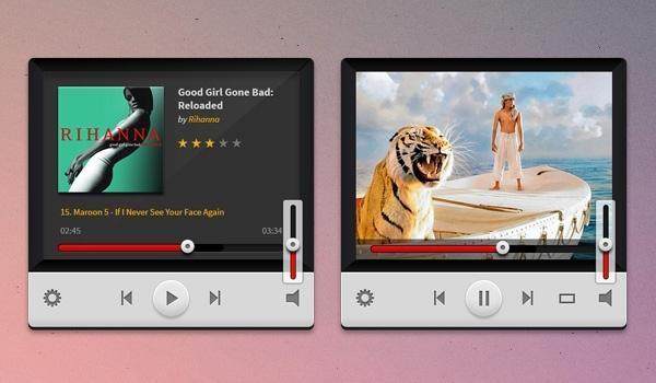 音乐视频播放器 - PSD分层素材
