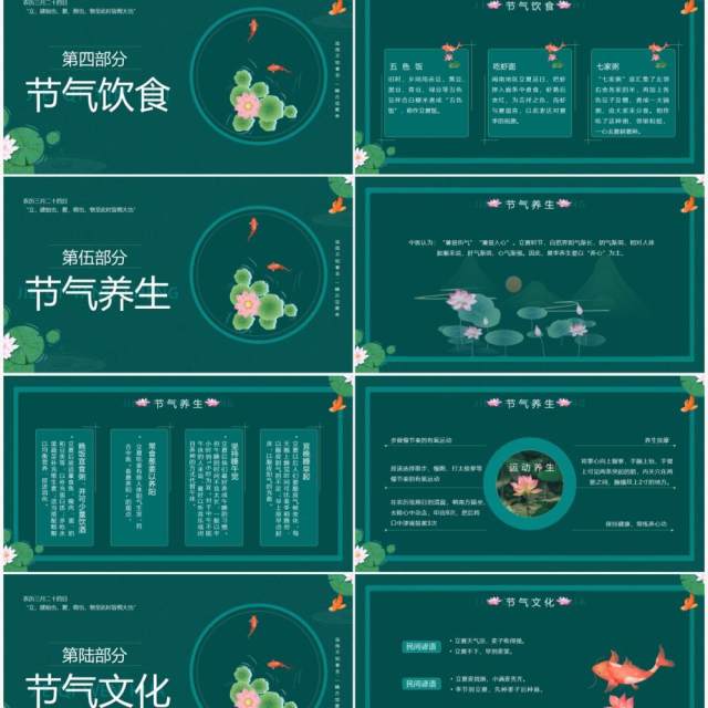 绿色中国风二十四节气之立夏介绍PPT模板