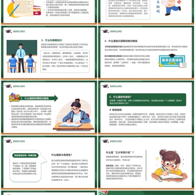 绿色卡通风高考志愿填报指南PPT模板 绿色卡通风高考志愿填报指南PPT模板