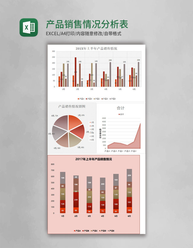产品销售情况分析表excel表格模板