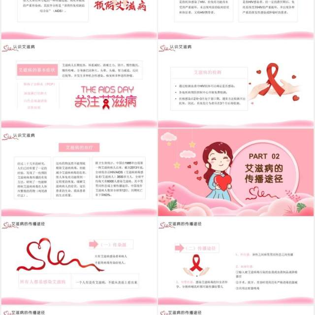 卡通预防艾滋病健康主题班会教育培训通用PPT模板 卡通预防艾滋病健康主题班会教育培训通用PPT模板