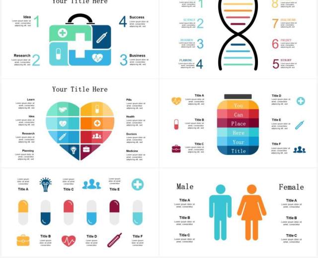 医学医疗信息图表PPT素材元素Medicine