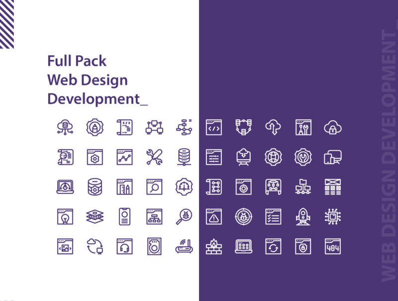 50网页设计开发图标设置像素完美集合，网页设计开发图标集