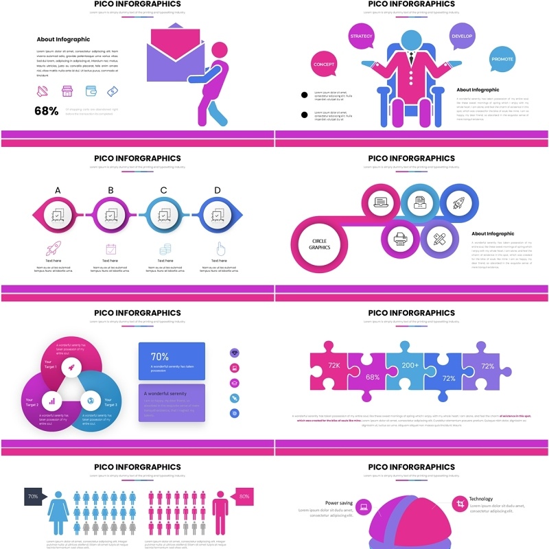 信息图表PPT模板素材Pico Infographic 4