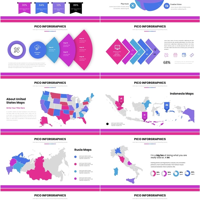 信息图表PPT模板素材Pico Infographic 4