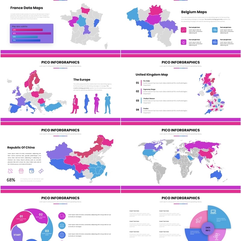 信息图表PPT模板素材Pico Infographic 4