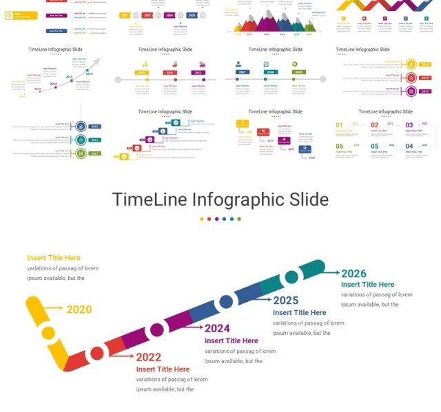 110页时间轴时间线信息图PPT模板素材Timeline Package