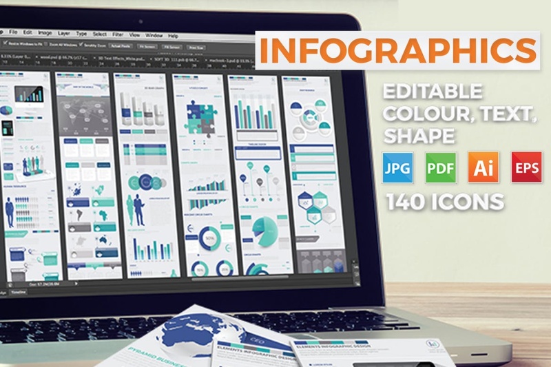 现代信息图表图形集合包Big Set Of Modern Infographics