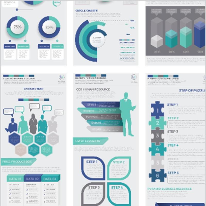 现代信息图表图形集合包Big Set Of Modern Infographics