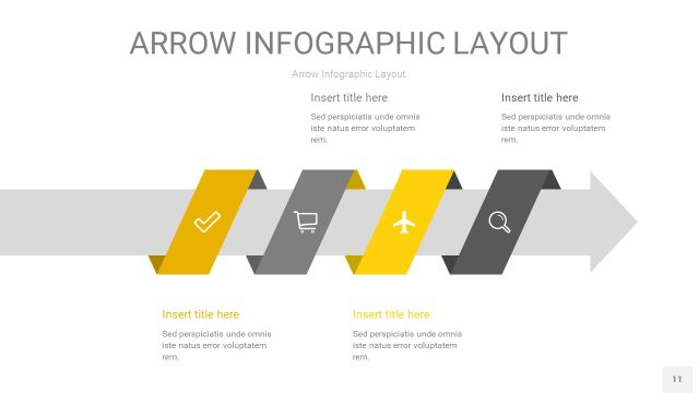 灰黄色箭头PPT信息图表11