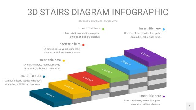 多彩3D阶梯PPT图表2