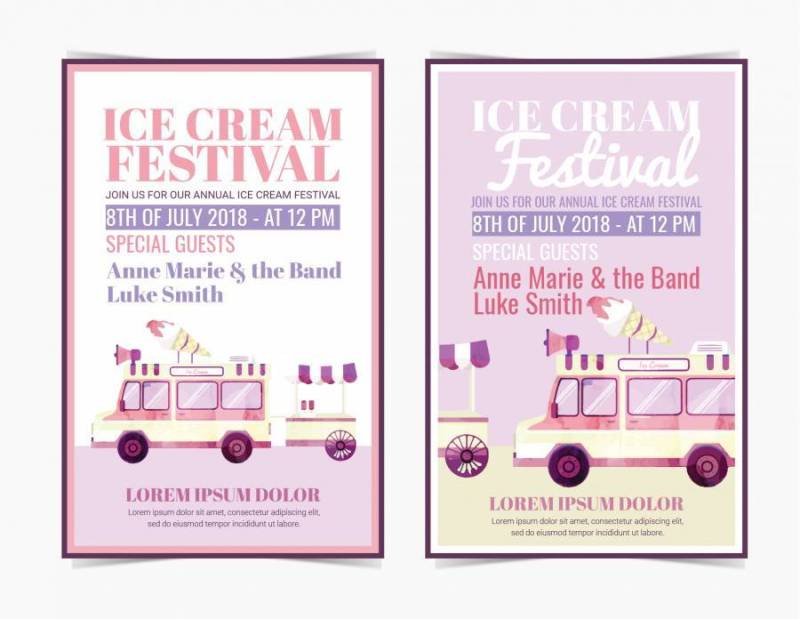 矢量冰淇淋节日海报