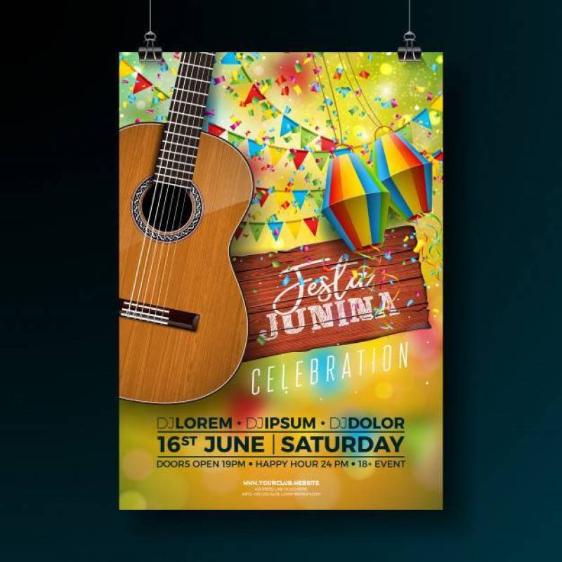 Festa Junina Party Flyer Illustration