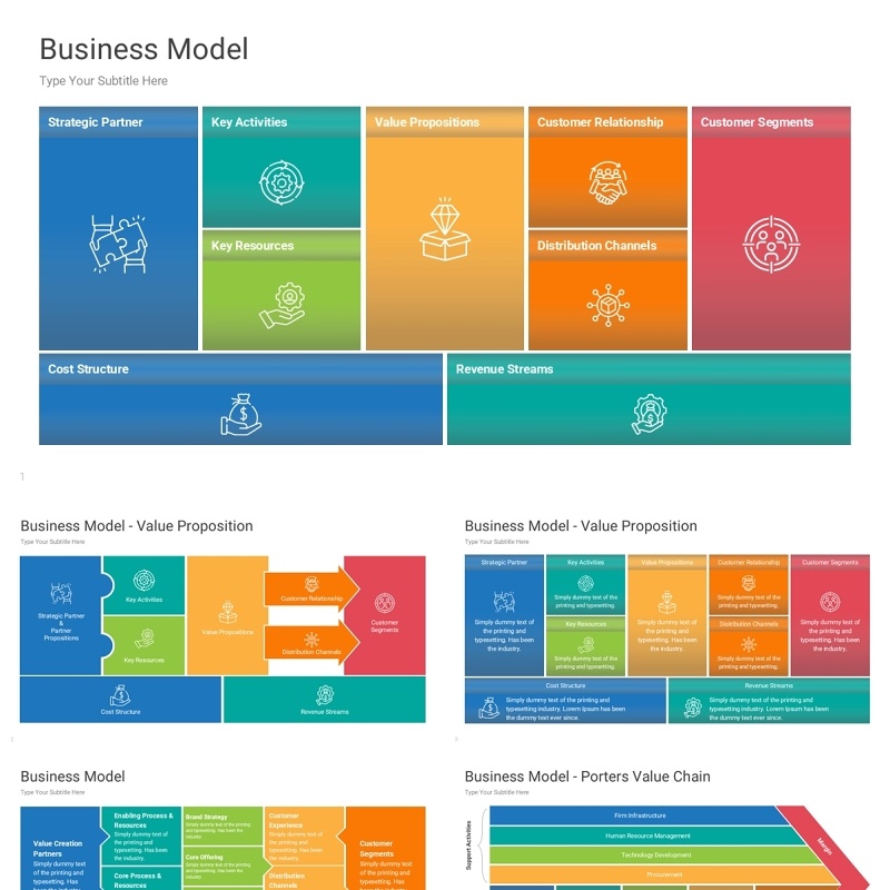 商业经营模式信息图PPT模板素材Business Model