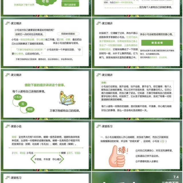 部编版二年级语文下册小毛虫课件PPT模板 部编版二年级语文下册小毛虫课件PPT模板