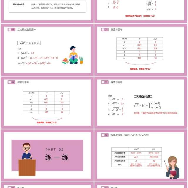 部编版八年级数学下册二次根式的性质课件PPT模板