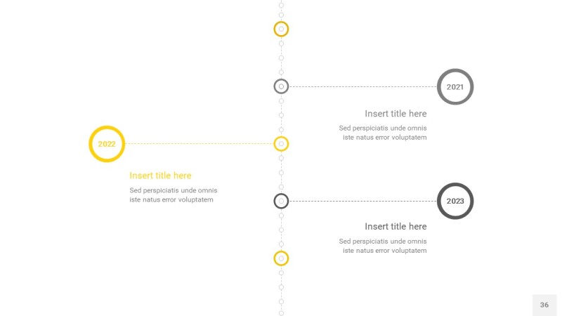 灰黄色时间轴PPT信息图36