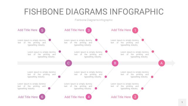 粉色鱼骨PPT信息图表1