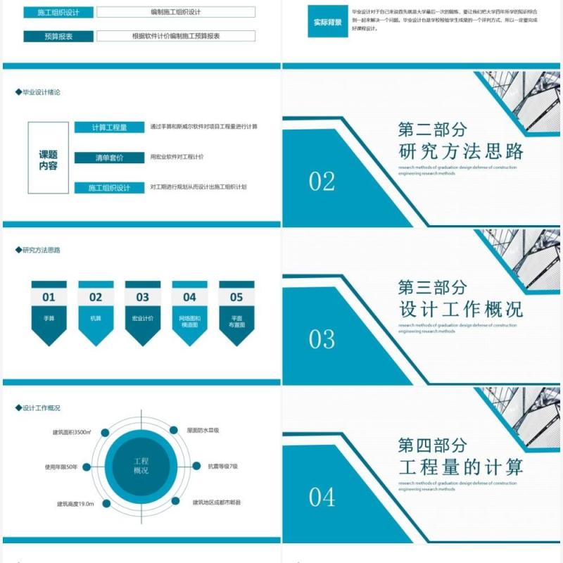 建筑工程毕业设计答辩动态PPT模板