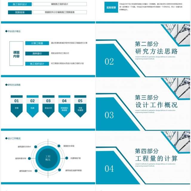 建筑工程毕业设计答辩动态PPT模板